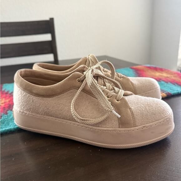 MaxMara tan suede platform sneakers 7.5/ EUR 37.5 - Picture 1 of 13